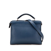フェンディ セレリア ピーカブー フィットミニ ハンドバッグ ショルダーバッグ 2WAY 7VA422 ネイビー レザー レディース FENDI 【中古】